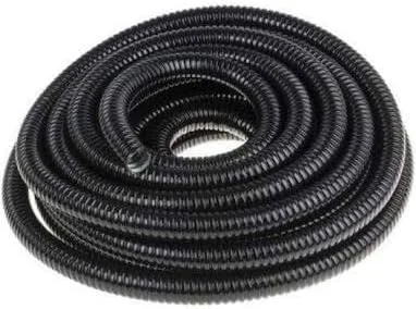 لوله خرطومی فلزی روکش PVC عباسعلی الکتریکال مشکی برای محافظت از کابل و سیم (سایز 20mm طول 15 متر)
