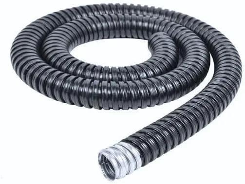 لوله خرطومی روکش PVC، لوله خرطومی فلزی انعطاف پذیر فولاد گالوانیزه با روکش PVC مشکی برای محافظت از کابل - KYLAQ (20MM)
