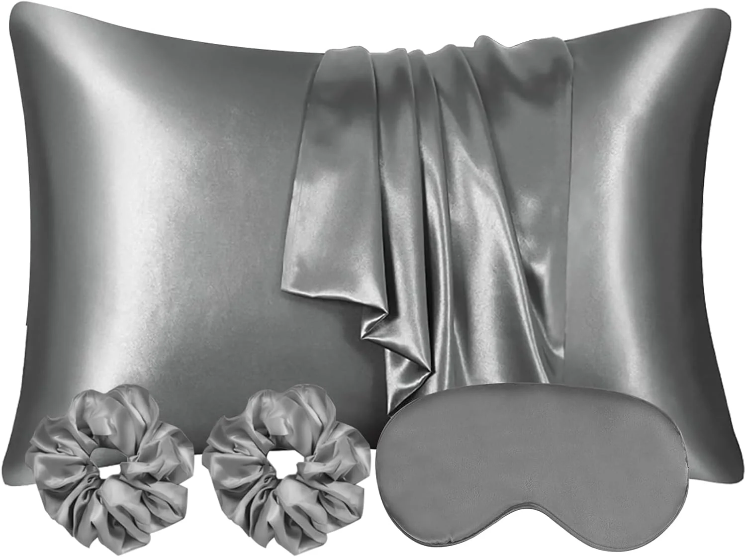 روبالشتی ساتن، روکش بالش خواب با حس ابریشمی 40x80 سانتی متر، به همراه 2 کش مو و چشم بند، برای مراقبت از مو و پوست، رو بالشتی نرم و لغزنده، هدیه برای زنان و مردان، خاکستری تیره، 2 عددی روبالشتی ساتن، روکش بالش خواب با حس ابریشمی 40x80 سانتی متر، به همراه 2 کش مو و چشم بند، برای مراقبت از مو و پوست، رو بالشتی نرم و لغزنده، هدیه برای زنان و مردان، خاکستری تیره، 2 عددی
