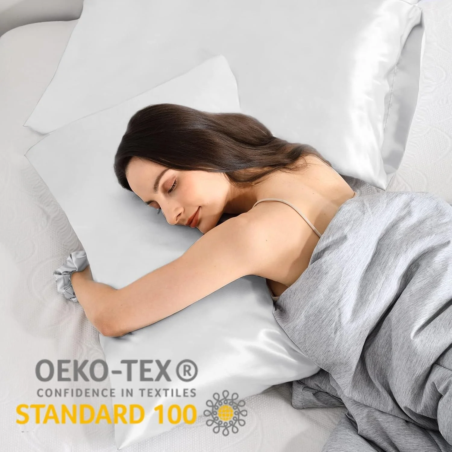 روبالشی ساتن برای مو و پوست، بسته 2 عددی، تنفس پذیر، روکش بالش ابریشمی دو طرفه، سایز استاندارد 50 × 75، روکش بالش ابریشمی نرم، لطیف و خنک کننده درجه یک برای خواب، سفید روبالشی ساتن برای مو و پوست، بسته 2 عددی، تنفس پذیر، روکش بالش ابریشمی دو طرفه، سایز استاندارد 50 × 75، روکش بالش ابریشمی نرم، لطیف و خنک کننده درجه یک برای خواب، سفید