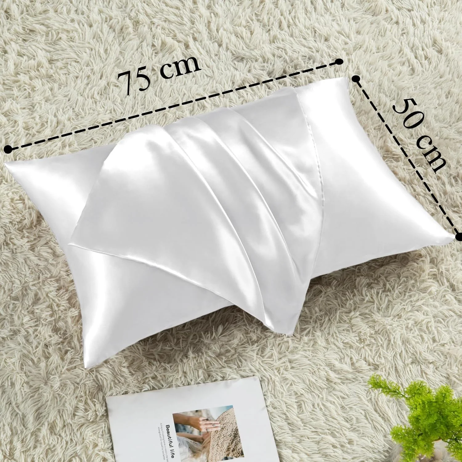 روبالشی ساتن برای مو و پوست، بسته 2 عددی، تنفس پذیر، روکش بالش ابریشمی دو طرفه، سایز استاندارد 50 × 75، روکش بالش ابریشمی نرم، لطیف و خنک کننده درجه یک برای خواب، سفید روبالشی ساتن برای مو و پوست، بسته 2 عددی، تنفس پذیر، روکش بالش ابریشمی دو طرفه، سایز استاندارد 50 × 75، روکش بالش ابریشمی نرم، لطیف و خنک کننده درجه یک برای خواب، سفید