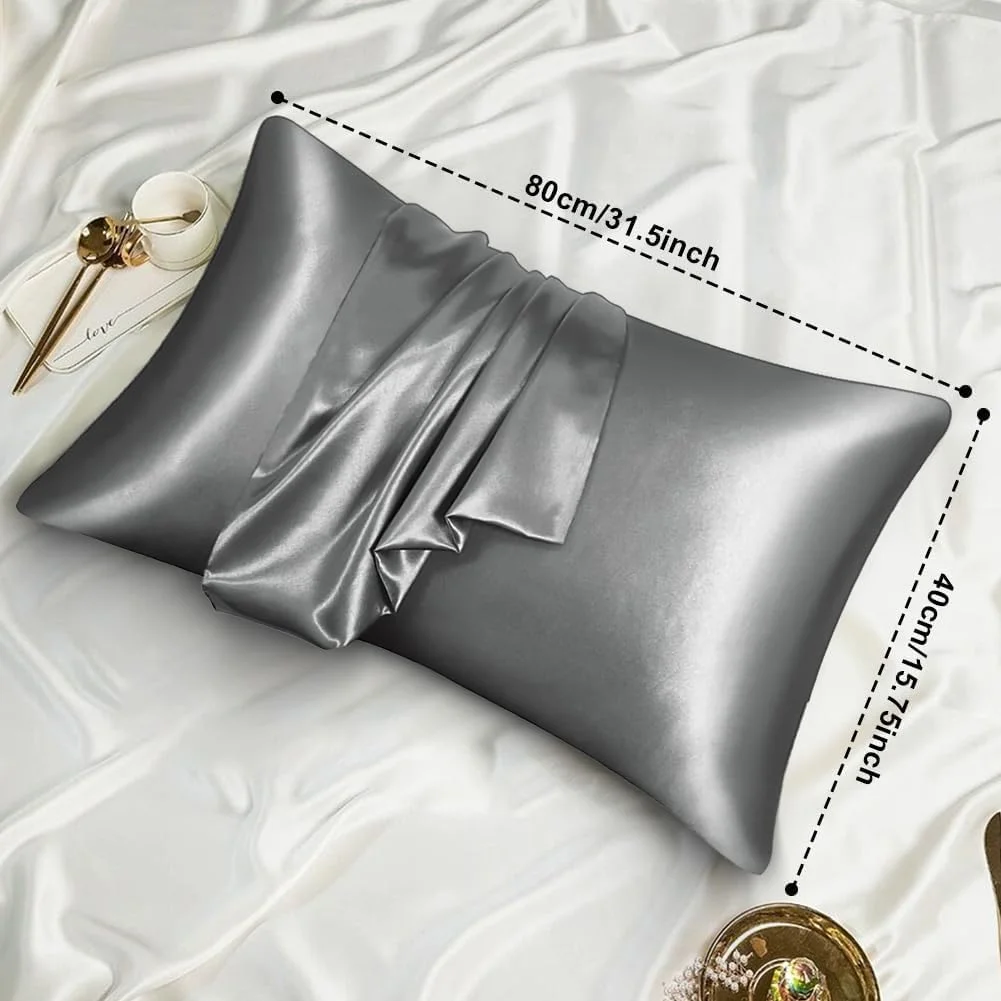روبالشتی ساتن، روکش بالش خواب با حس ابریشمی 40x80 سانتی متر، به همراه 2 کش مو و چشم بند، برای مراقبت از مو و پوست، رو بالشتی نرم و لغزنده، هدیه برای زنان و مردان، خاکستری تیره، 2 عددی روبالشتی ساتن، روکش بالش خواب با حس ابریشمی 40x80 سانتی متر، به همراه 2 کش مو و چشم بند، برای مراقبت از مو و پوست، رو بالشتی نرم و لغزنده، هدیه برای زنان و مردان، خاکستری تیره، 2 عددی