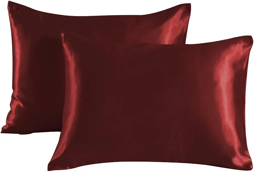 روبالشی ابریشمی برای مراقبت از مو و پوست، ست 2 عددی سایز کوئین (51cm x 76 cm)، روبالشی ساتن نرم، لطیف و تنفس پذیر، ابریشم لوکس، روکش بالش، طراحی پاکتی (قرمز) روبالشی ابریشمی برای مراقبت از مو و پوست، ست 2 عددی سایز کوئین (51cm x 76 cm)، روبالشی ساتن نرم، لطیف و تنفس پذیر، ابریشم لوکس، روکش بالش، طراحی پاکتی (قرمز)