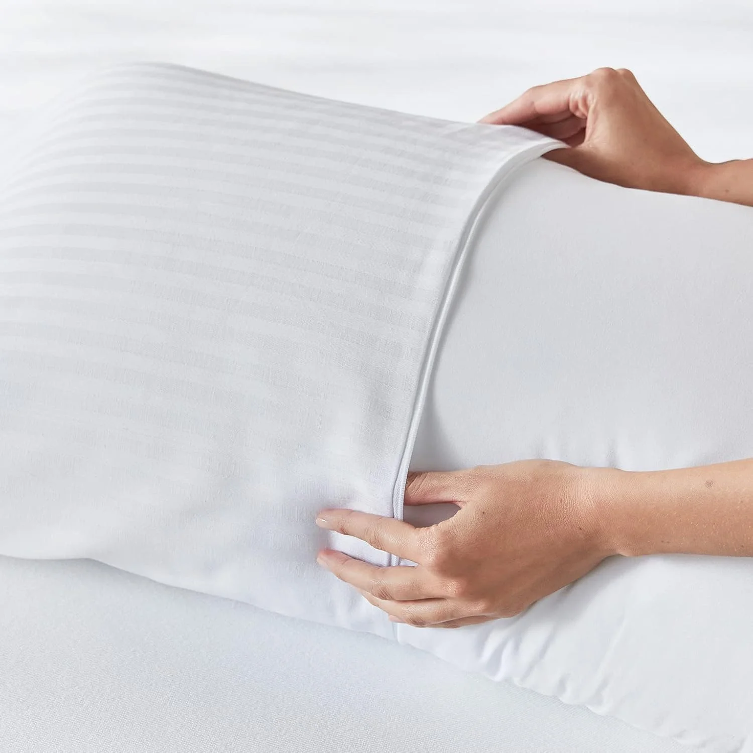 پیکولین هوم - 2 عدد روبالشی تیک، 100% پنبه سفید، 45x70 سانتی متر پیکولین هوم - 2 عدد روبالشی تیک، 100% پنبه سفید، 45x70 سانتی متر