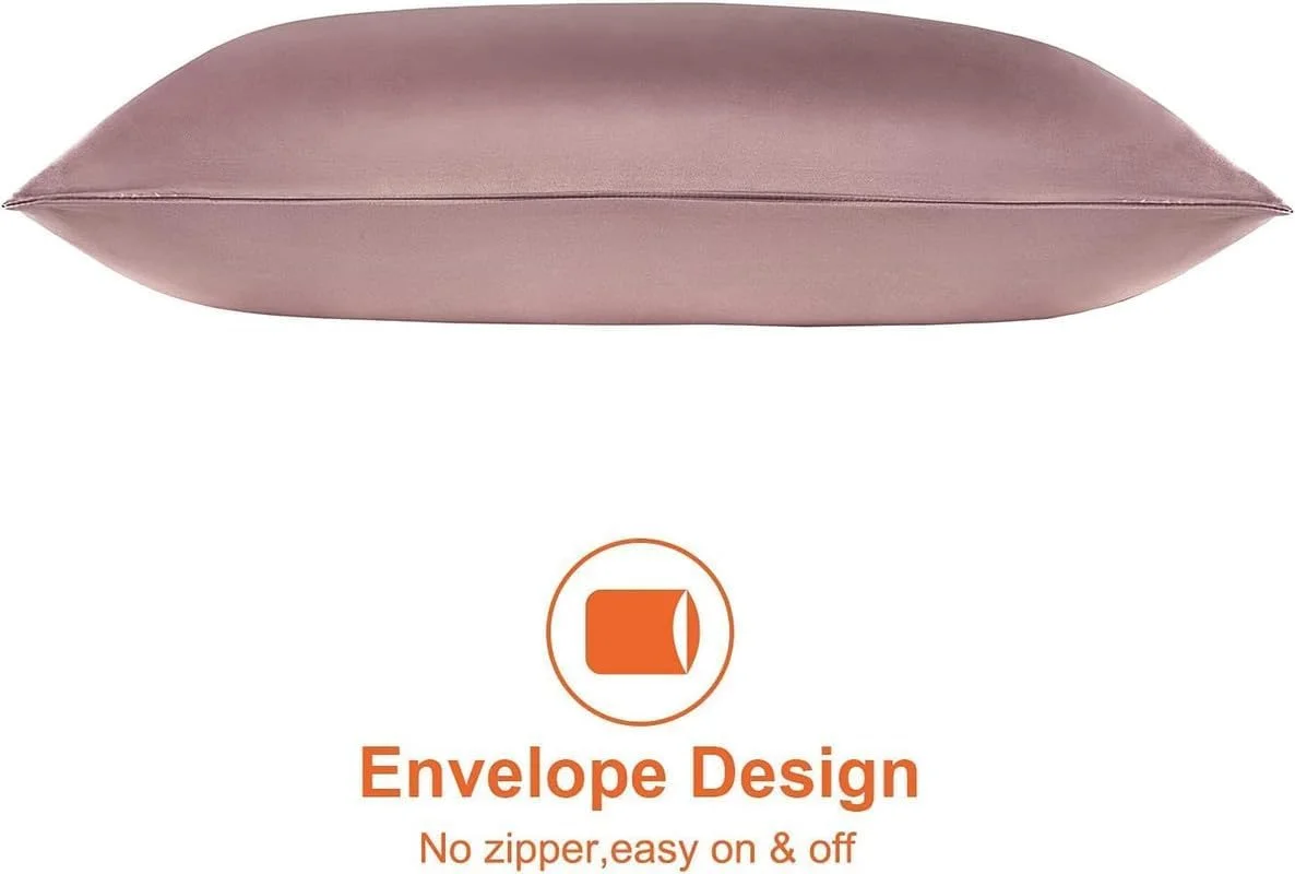 روکش بالش ساتن ابریشمی جامد گو وِل، بسته 2 عددی، مناسب برای مو و پوست - به همراه اسکرانچی های ساتن برای زنان شیک | اسکرانچی زنانه 3 تکه | روبالشی ابریشمی (رز تاوپی) 600TC روکش بالش ساتن ابریشمی جامد گو وِل، بسته 2 عددی، مناسب برای مو و پوست - به همراه اسکرانچی های ساتن برای زنان شیک | اسکرانچی زنانه 3 تکه | روبالشی ابریشمی (رز تاوپی) 600TC