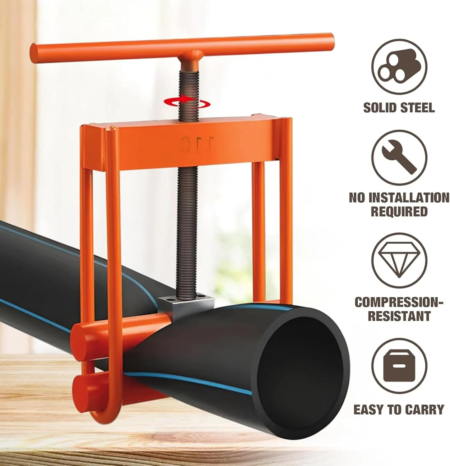 ابزار بست لوله آب، لوله کشی دستی فشاری، فولاد جامد، جوشکاری بدون درز، دسته بلند، بلوک بست پیچی، برای لوله های PE/PPR/PVC/PP، سایز 63 ابزار بست لوله آب، لوله کشی دستی فشاری، فولاد جامد، جوشکاری بدون درز، دسته بلند، بلوک بست پیچی، برای لوله های PE/PPR/PVC/PP، سایز 63