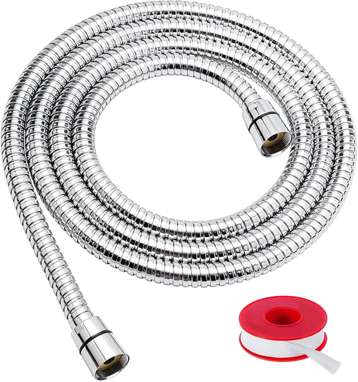 شلنگ دوش 1.8 متری AMROAH، ضد پیچ خوردگی 360 درجه، استیل ضد زنگ 304، فوق العاده بلند، مناسب برای سردوش دستی با مهره و درج برنجی، لوله دوش جایگزین کروم، بادوام، انعطاف پذیر و ضد نشت برای سینک حمام