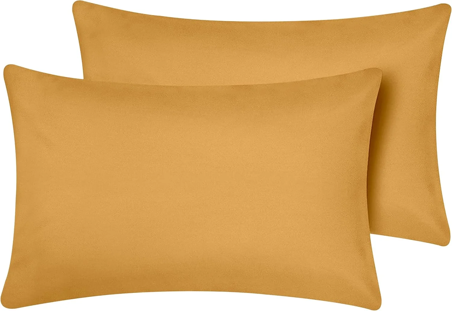 Oxford Homeware Ochre Pillow Cases 2 Pack Brushed Microfiber – Standard Pillowcases Fade Resistant Pillow Cover Envelope Closure Pillow Covers (48 x 74 cm)