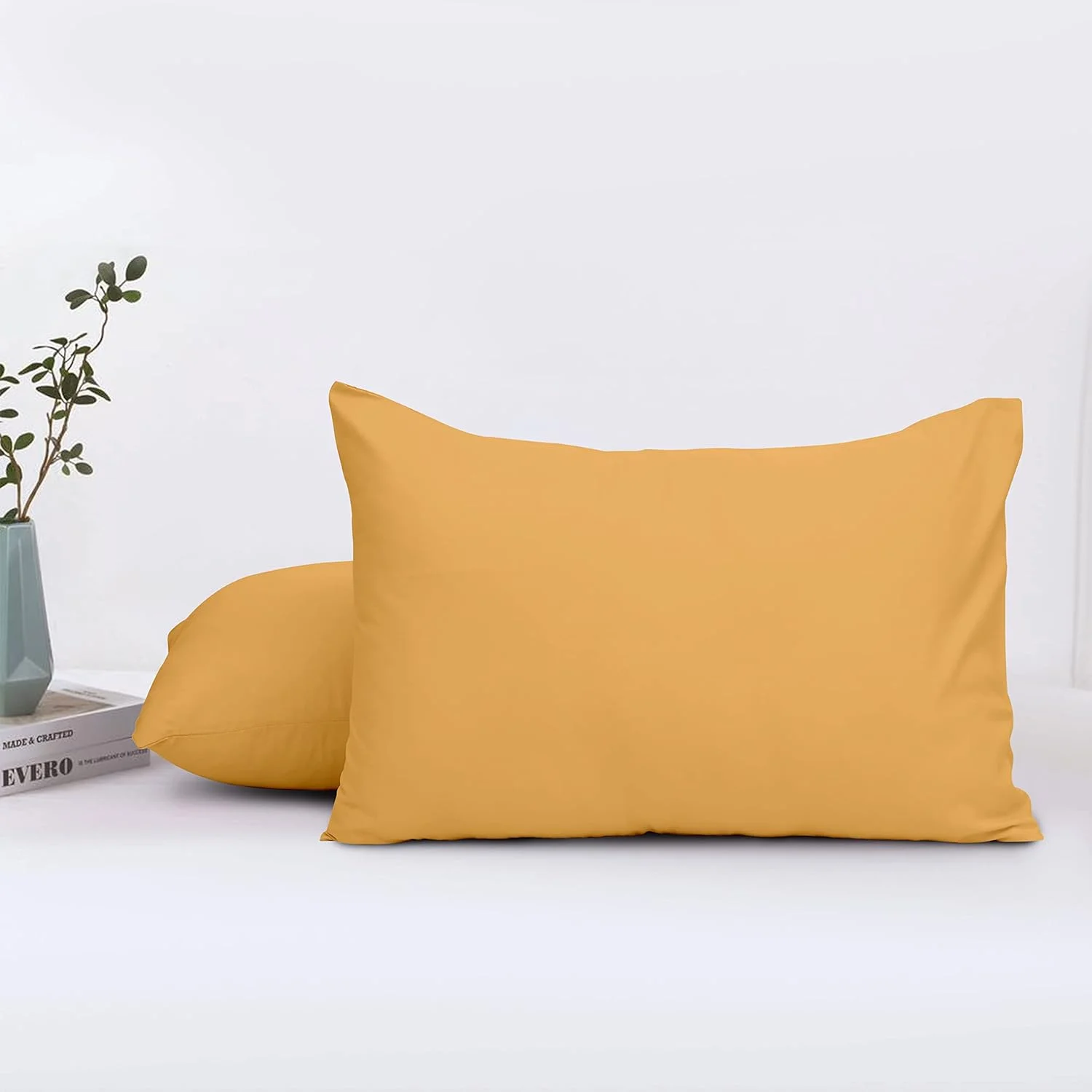 Oxford Homeware Ochre Pillow Cases 2 Pack Brushed Microfiber – Standard Pillowcases Fade Resistant Pillow Cover Envelope Closure Pillow Covers (48 x 74 cm) Oxford Homeware Ochre Pillow Cases 2 Pack Brushed Microfiber – Standard Pillowcases Fade Resistant Pillow Cover Envelope Closure Pillow Covers (48 x 74 cm)