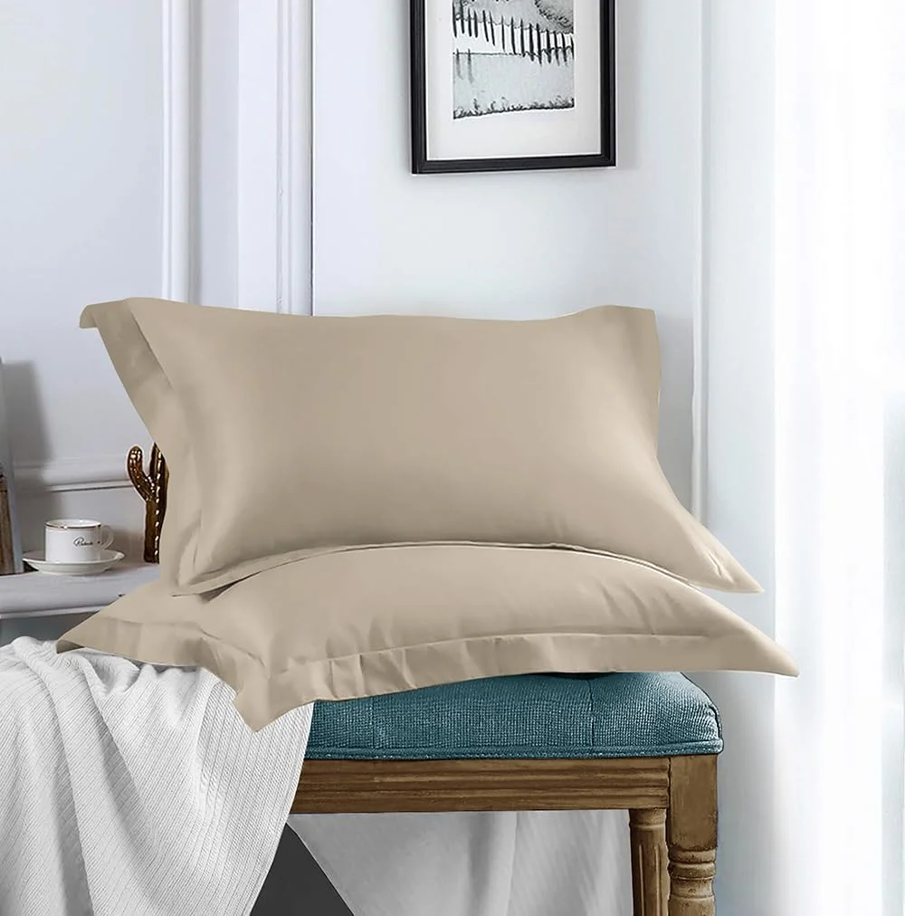 روبالشی لو استل 100% پنبه خالص - 400 نخ بافت ساتن نرم و لطیف سایز استاندارد ضد حساسیت و تنفسی 50x75 سانتی متر - ملحفه هتلی