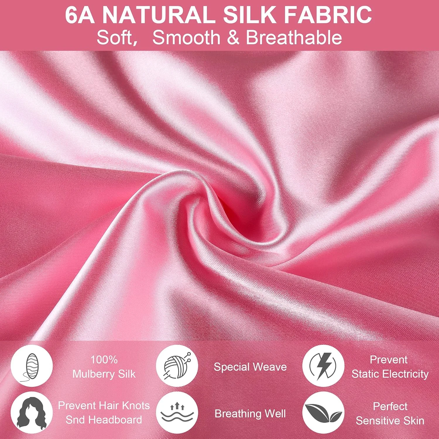 روبالشی ساتن 50X75 سانتی متر ORANIFUL برای مراقبت از مو و پوست، ست 2 عددی، نرم، قابل تنفس و لطیف، دو طرفه ابریشم یخی + روکش روبالشی ابریشم توت (صورتی) روبالشی ساتن 50X75 سانتی متر ORANIFUL برای مراقبت از مو و پوست، ست 2 عددی، نرم، قابل تنفس و لطیف، دو طرفه ابریشم یخی + روکش روبالشی ابریشم توت (صورتی)