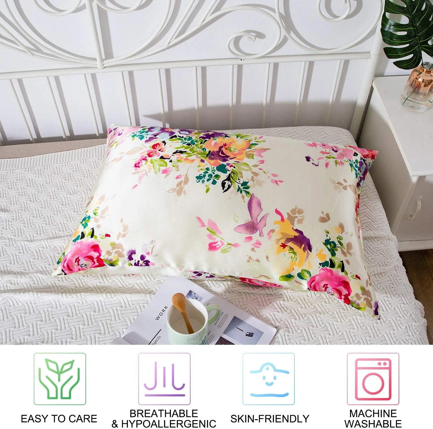روبالشی ابریشمی SLPBABY برای مو و پوست با طرح زیپ مخفی (استاندارد، طرح 5) روبالشی ابریشمی SLPBABY برای مو و پوست با طرح زیپ مخفی (استاندارد، طرح 5)