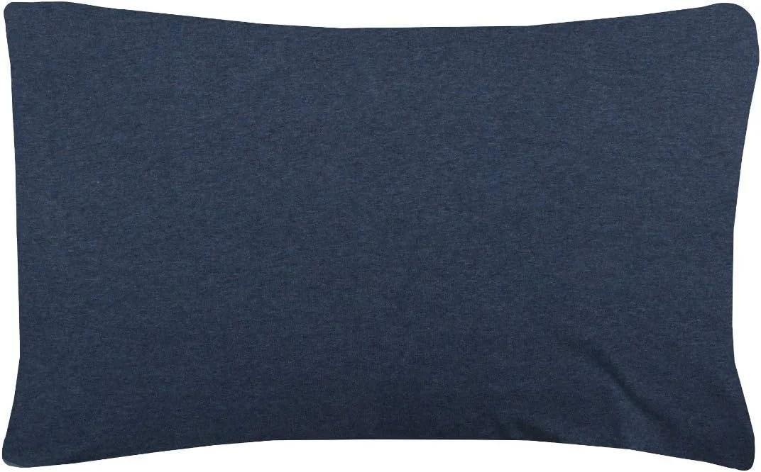 Sleepdown ست دو عددی روبالشتی استاندارد ملانژ جرسی، گرم، نرم، با نگهداری آسان، رنگ ثابت - 50cm x 75cm (استاندارد (50x75 cm)، آبی تیره)