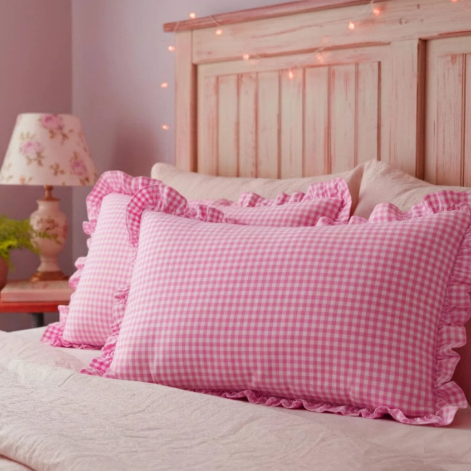 روکش بالش Sleepy Threads | بسته 2 عددی | 68x45 سانتی متر، روبالشی طرح دار با حاشیه چین دار | روکش بالش تزئینی صورتی برای مبل، اتاق نشیمن، اتاق خواب، دیوان و کاناپه روکش بالش Sleepy Threads | بسته 2 عددی | 68x45 سانتی متر، روبالشی طرح دار با حاشیه چین دار | روکش بالش تزئینی صورتی برای مبل، اتاق نشیمن، اتاق خواب، دیوان و کاناپه