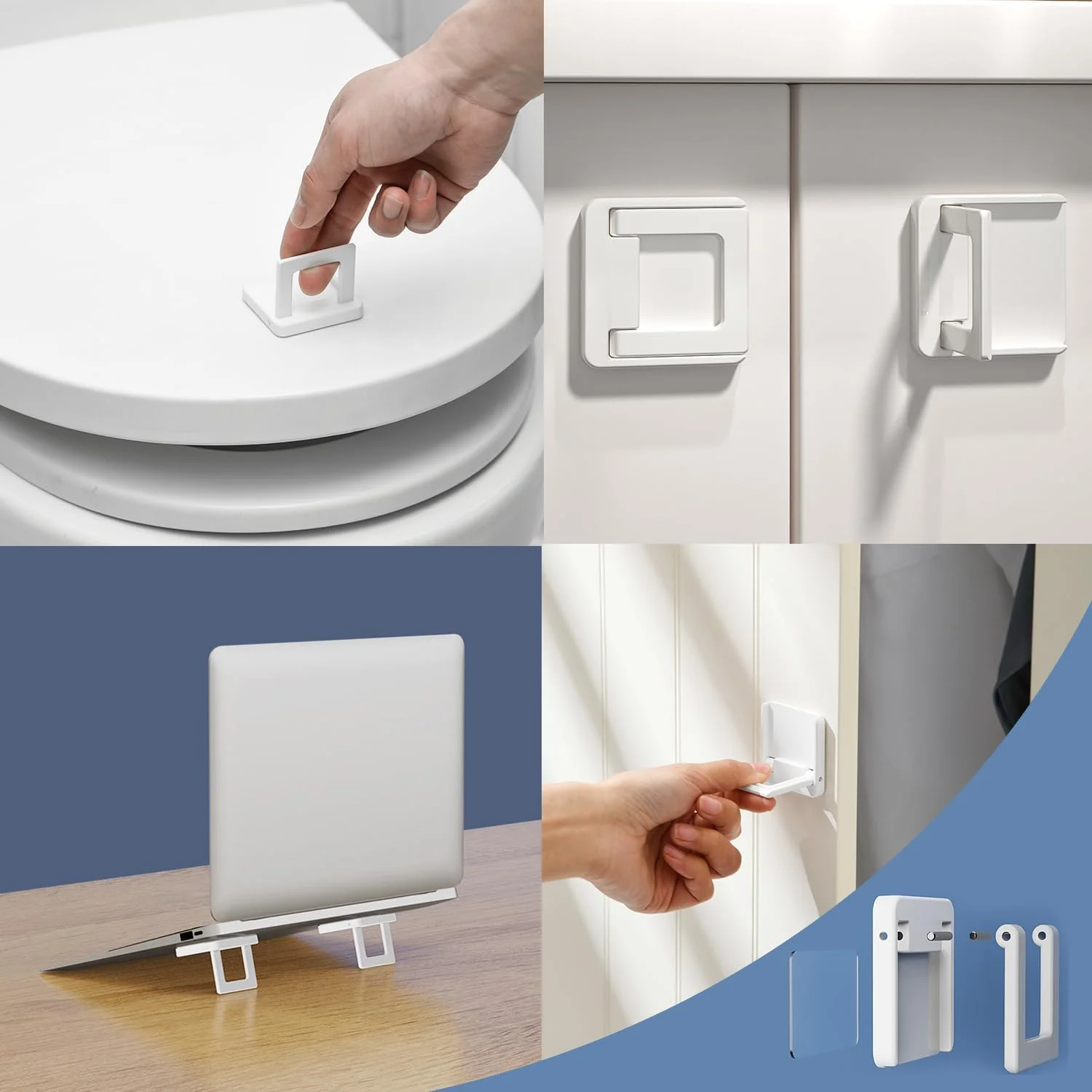 قفل درب و پنجره کشویی قابل تنظیم 6 عددی، قفل کودک درب شیشه ای کشویی، برچسب ایمنی تاشو و چسبنده بدون نیاز به پانچ برای درب های شیشه ای کمد و پنجره کشویی - سفید