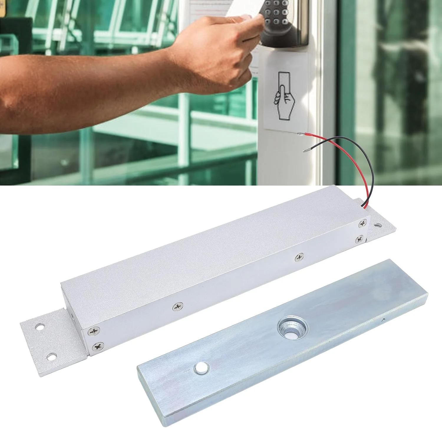 سیستم قفل مغناطیسی الکتریکی Cryfokt، حالت NC قفل مغناطیسی الکتریکی 280 کیلوگرمی کم صدا برای درب های چوبی فلزی شیشه ای