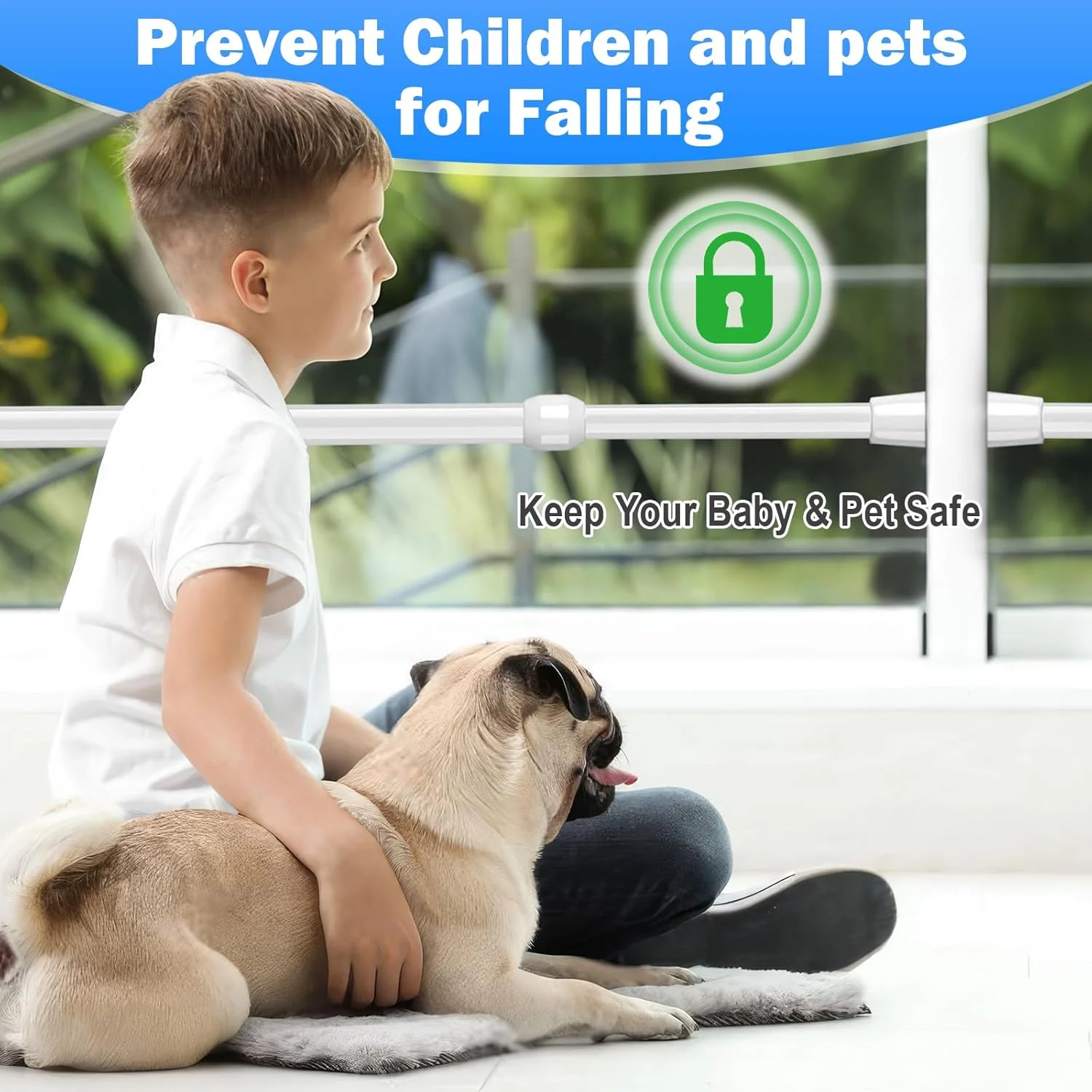 میله امنیتی پنجره 2 عددی، قفل کشویی قابل تنظیم برای درهای شیشه ای کشویی، میله های ایمنی با نوک لاستیکی، میله های کششی 41 تا 72 سانتی متر، قطر 3 سانتی متر برای پنجره ها و درهای پاسیو