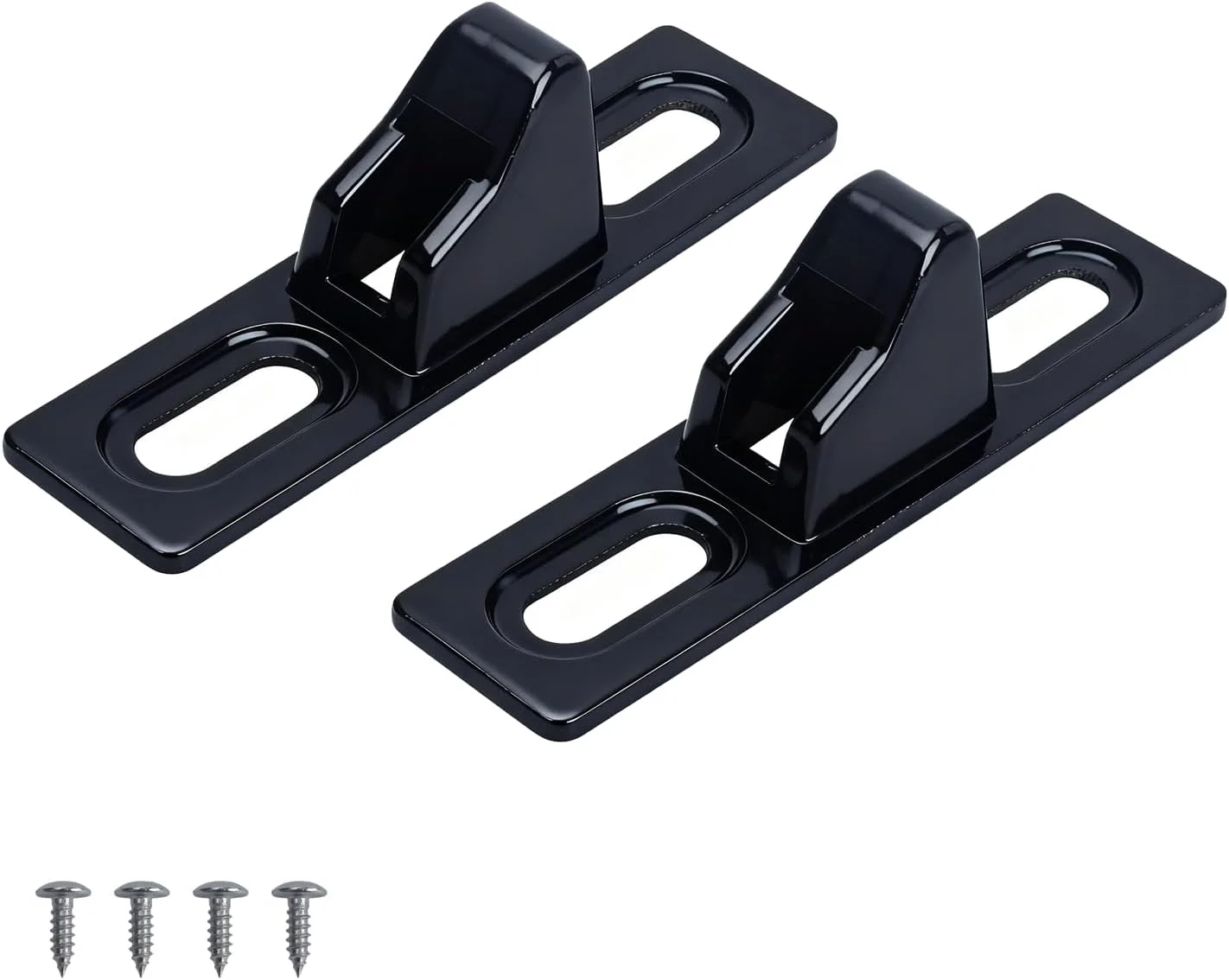 نگهدارنده درب کشویی YXQ، 2 عدد، قفل زبانه جایگزین استیل ضد زنگ با پیچ های نصب، سخت افزار درب شیشه ای کشویی برای درب های پاسیو کشویی، مشکی