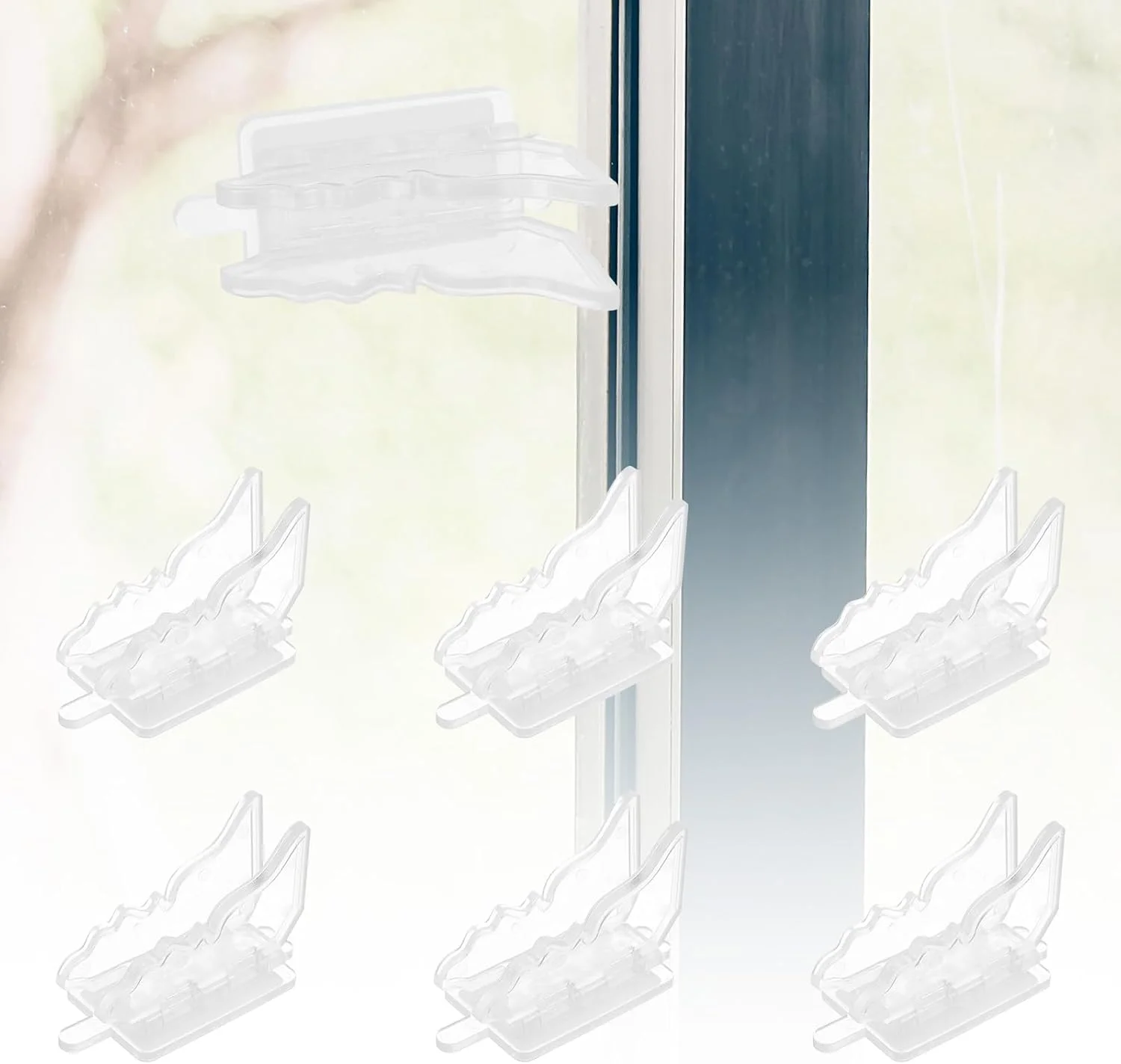 قفل درب کشویی، قفل پنجره، بسته 6 عددی، قفل درب شیشه ای کشویی برای ایمنی کودک، قفل های امنیتی درب کمد برای کودکان، محافظ کودک، استاپر درب شیشه ای پنجره برای امنیت خانه کودکان (شفاف)