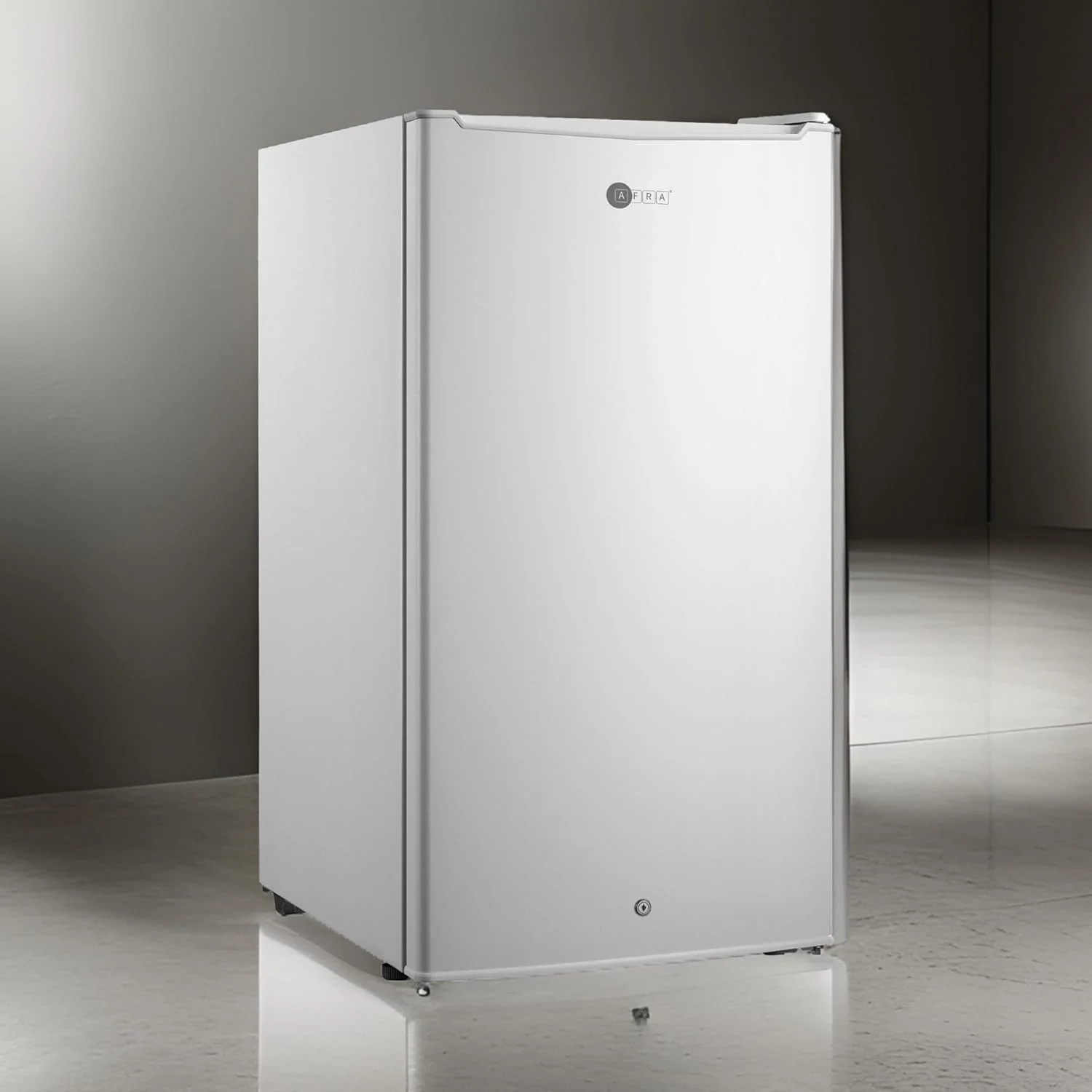 یخچال تک درب آفرا با کمپرسور قدرتمند و طبقات شیشه ای | ظرفیت 93 لیتر | کنترل دمای مکانیکی، قفل درب، صرفه جویی در انرژی | مدل AF-9300RFWT | سفید