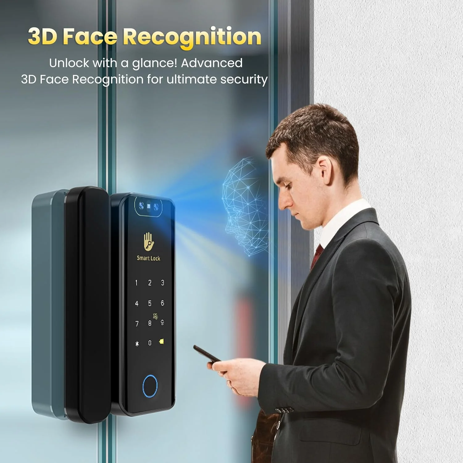 قفل هوشمند تشخیص چهره سه بعدی Altix GX Pro، قفل بدون کلید برای درب های شیشه ای کشویی و اداری با قابلیت باز کردن از طریق اپلیکیشن TTLOCK، اثر انگشت، کارت RFID، رمز عبور، کنترل از راه دور و کلید (مشکی) قفل هوشمند تشخیص چهره سه بعدی Altix GX Pro، قفل بدون کلید برای درب های شیشه ای کشویی و اداری با قابلیت باز کردن از طریق اپلیکیشن TTLOCK، اثر انگشت، کارت RFID، رمز عبور، کنترل از راه دور و کلید (مشکی)