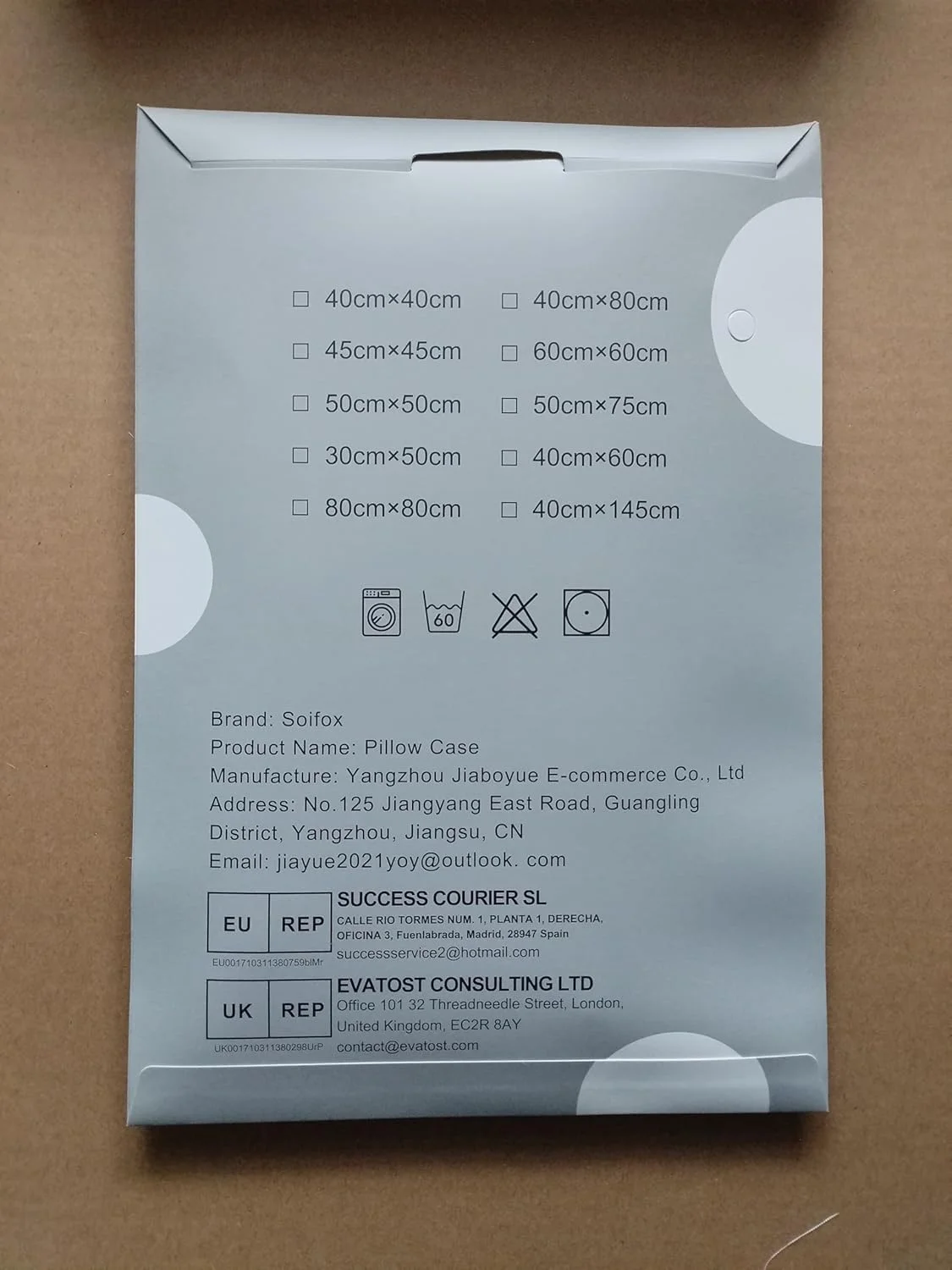روکش کوسن Soifox، سایز 40x70 سانتی متر، ست 2 عددی، روبالشتی بژ برای بالش های 40x70 سانتی متر، 100% میکروفایبر مقاوم و ضد حساسیت با زیپ