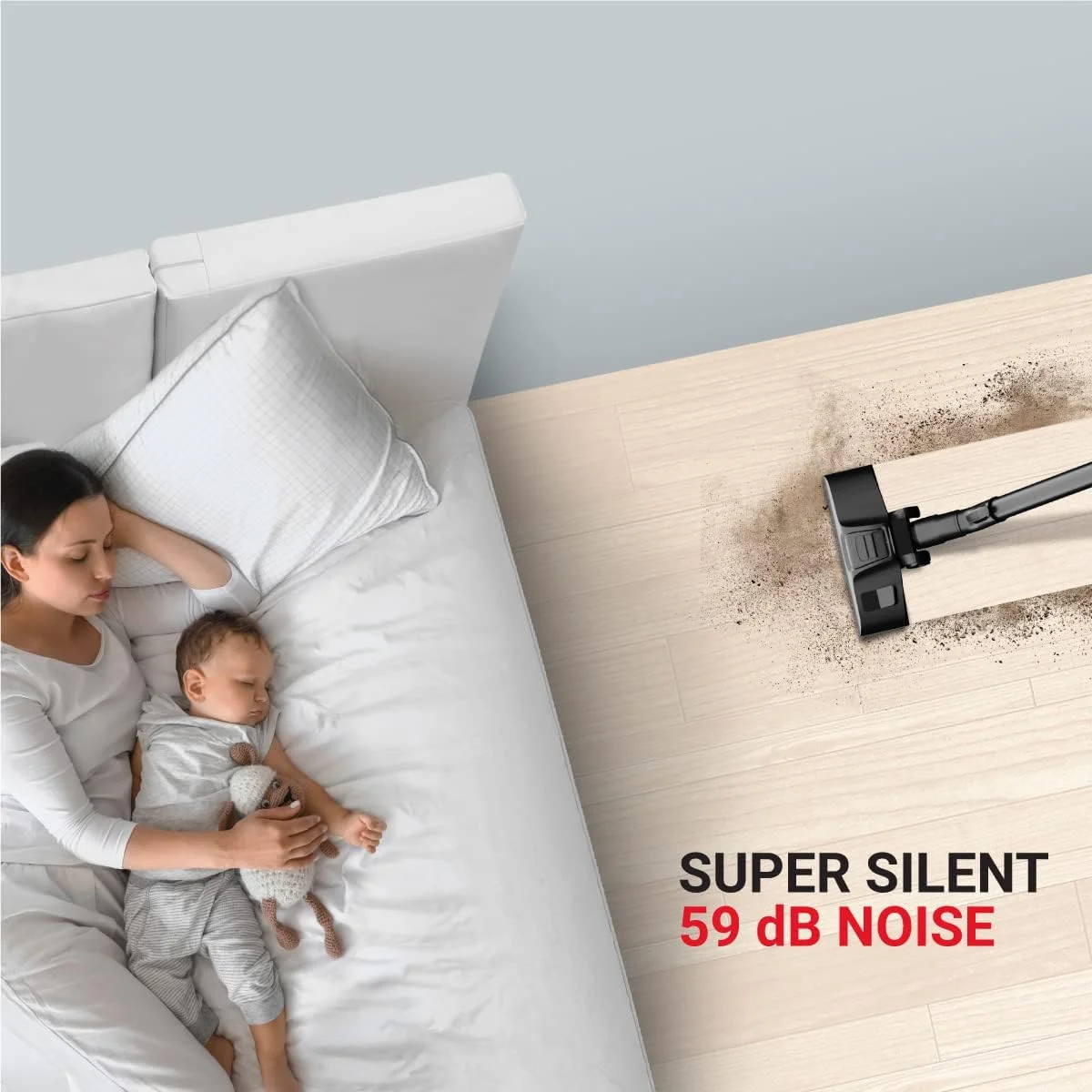 جاروبرقی ساکشن سایلنت پرو VAC یورکا فوربس شور از فوربس | فناوری فوق العاده بی صدا (بی صداتر از ماشین لباسشویی) 1 لیتر فیلتر HEPA 1 عدد