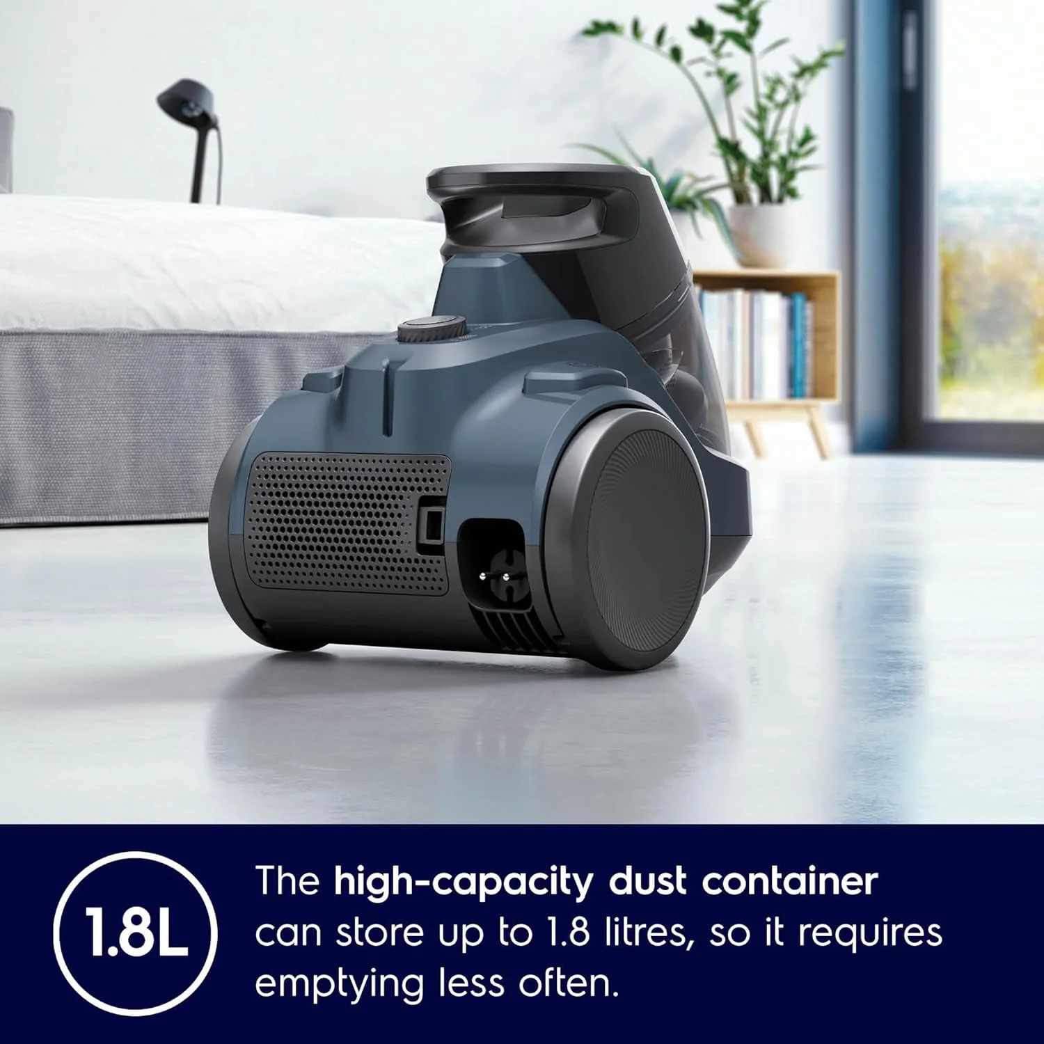 جاروبرقی کیسه ای بدون کیسه الکترولوکس 2000 وات، سیستم فیلتراسیون 4 مرحله ای و فیلتر قابل شستشو، ظرفیت گرد و غبار 1.8 لیتری، تخلیه آسان، قدرتمند و کارآمد برای موی حیوانات خانگی، فرش و کف های سخت، EC412DB جاروبرقی کیسه ای بدون کیسه الکترولوکس 2000 وات، سیستم فیلتراسیون 4 مرحله ای و فیلتر قابل شستشو، ظرفیت گرد و غبار 1.8 لیتری، تخلیه آسان، قدرتمند و کارآمد برای موی حیوانات خانگی، فرش و کف های سخت، EC412DB