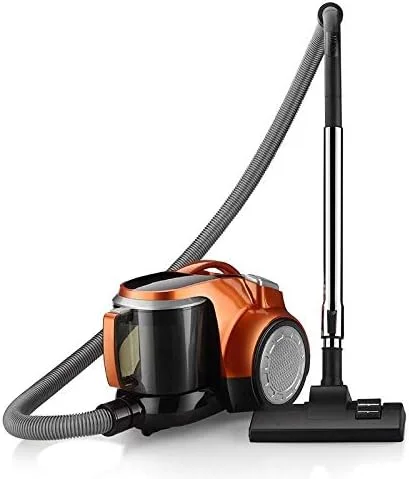 جاروبرقی خانگی WMGSDWB، جاروبرقی افقی برای فرش و کف سخت، سبک وزن با قدرت مکش قوی، جاروبرقی سطلی سیم دار، طلایی و قرمز (طلایی)