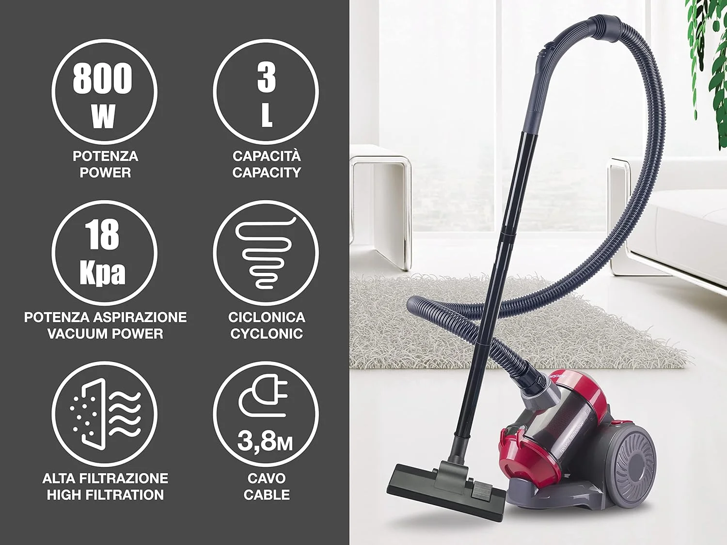 جاروبرقی بپر مدل P202ASP200، قرمز