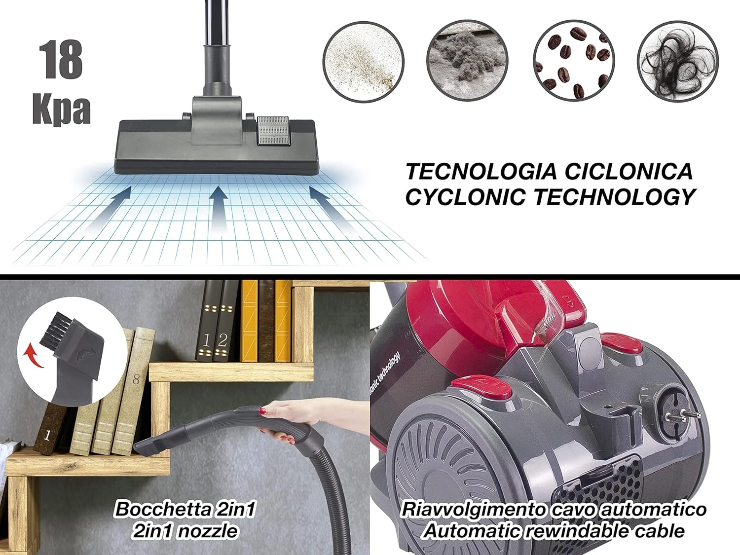 جاروبرقی بپر مدل P202ASP200، قرمز