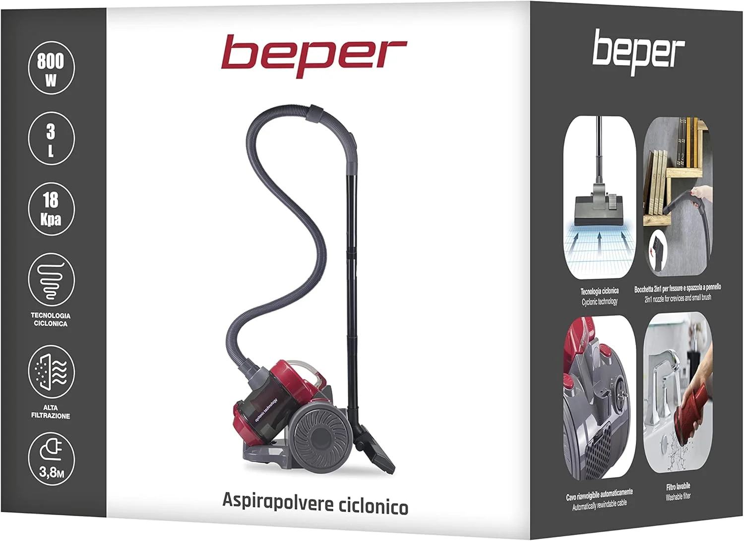 جاروبرقی بپر مدل P202ASP200، قرمز