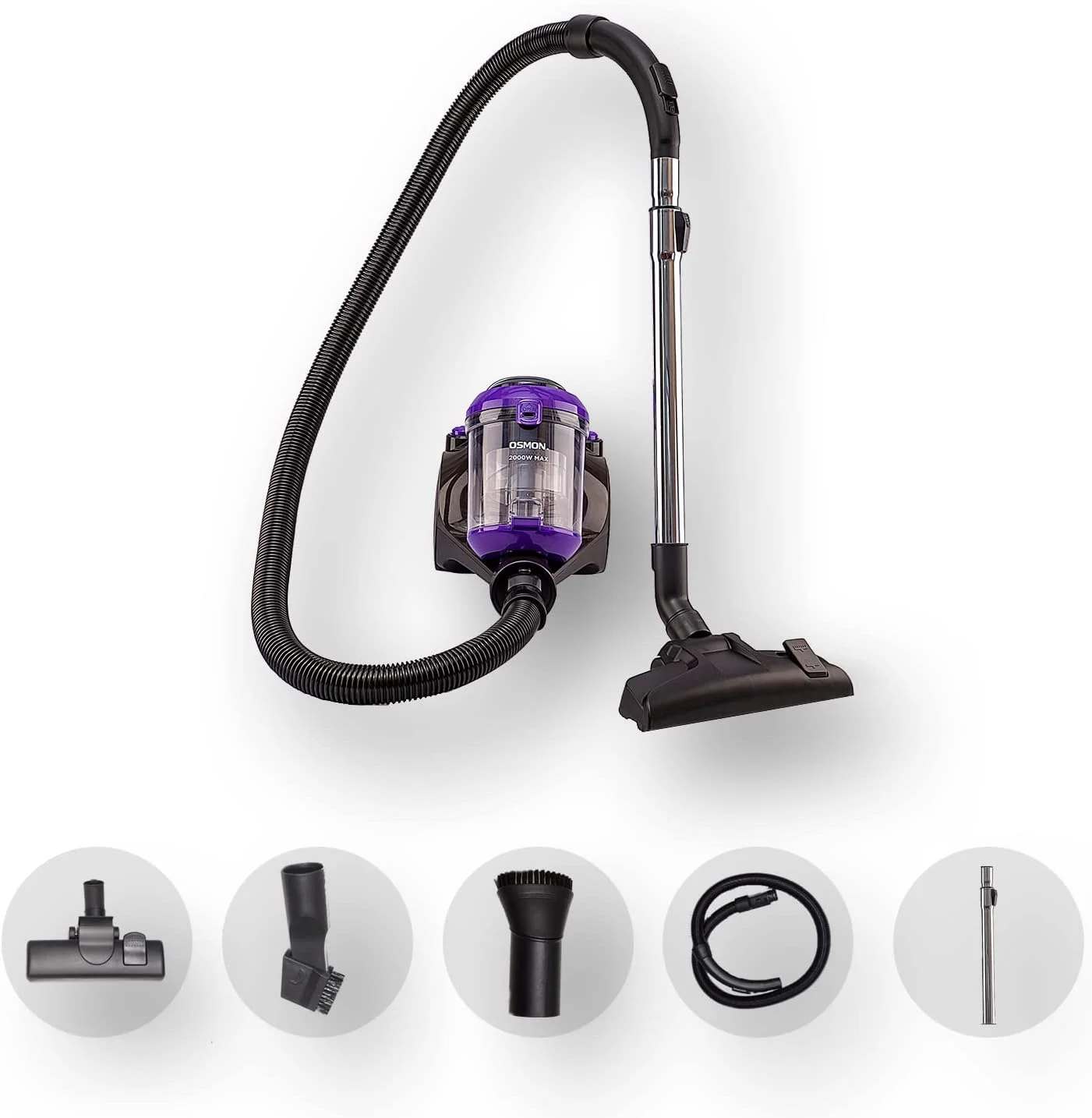 جاروبرقی سایکلونیک بدون کیسه 2000 وات امریکن میکرونیک مدل OS 2000BL با فیلتر HEPA مدل 2020 (بنفش و مشکی)