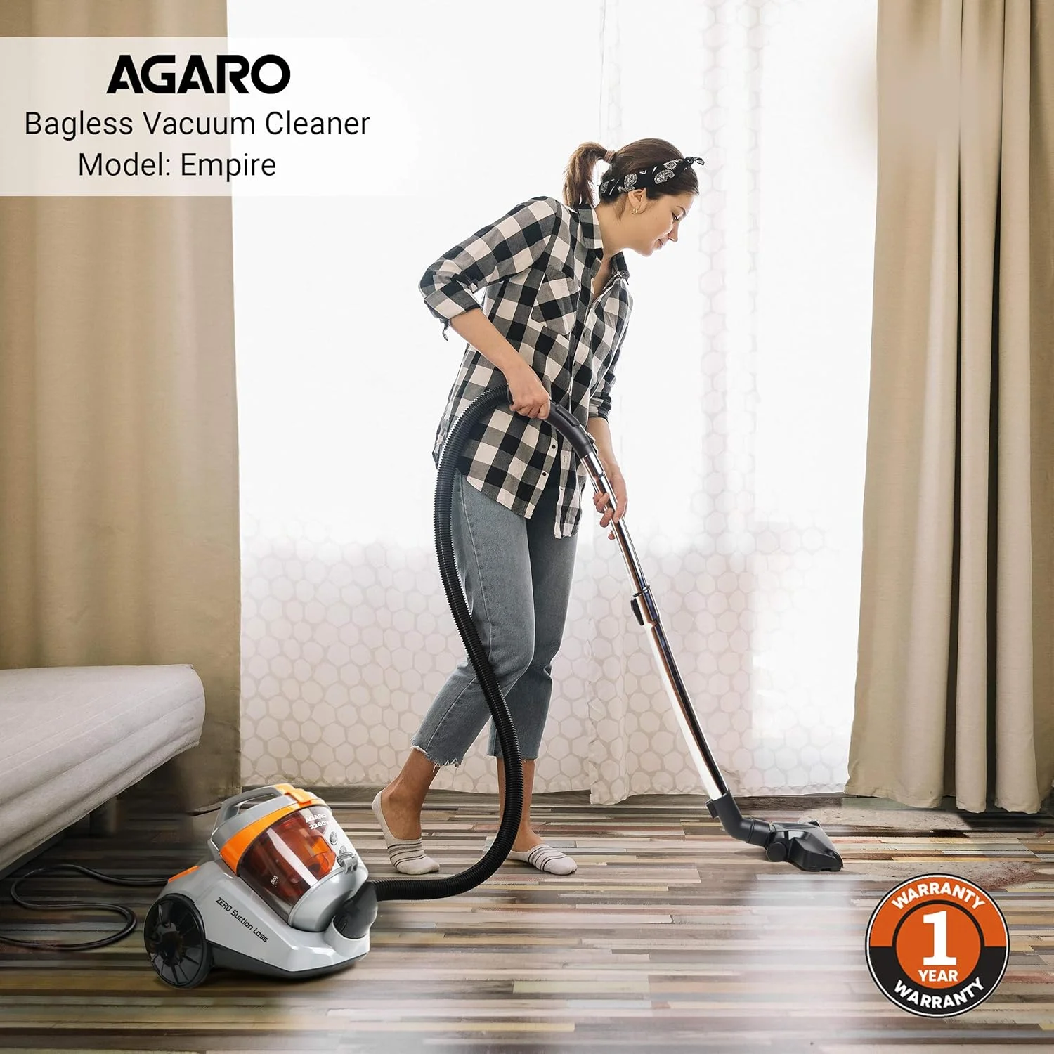 جاروبرقی بدون کیسه 2200 واتی آاگرو مدل Empire با مخزن گرد و غبار 3 لیتری (نارنجی/خاکستری)، 3 لیتر، فیلتر HEPA جاروبرقی بدون کیسه 2200 واتی آاگرو مدل Empire با مخزن گرد و غبار 3 لیتری (نارنجی/خاکستری)، 3 لیتر، فیلتر HEPA