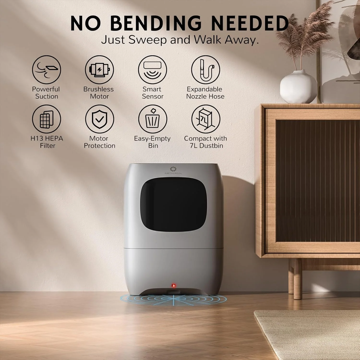 جاروبرقی سطلی بدون لمس اتوماتیک ایرثریال مدل T1 با 2 حالت عملکرد - جاروبرقی سطلی سیمی فوق العاده سریع و قدرتمند برای تمیز کردن سالن، موی حیوانات خانگی، غذا، خاک، آشپزخانه، حداکثر مکش 20Kpa جاروبرقی سطلی بدون لمس اتوماتیک ایرثریال مدل T1 با 2 حالت عملکرد - جاروبرقی سطلی سیمی فوق العاده سریع و قدرتمند برای تمیز کردن سالن، موی حیوانات خانگی، غذا، خاک، آشپزخانه، حداکثر مکش 20Kpa