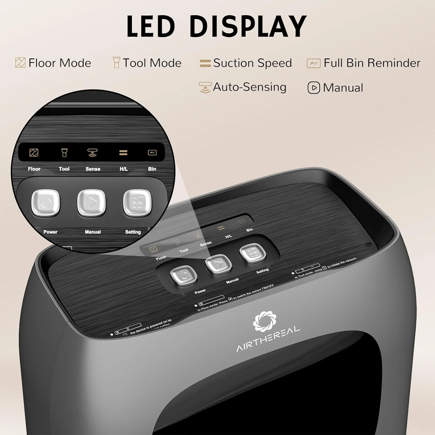 جاروبرقی سطلی بدون لمس اتوماتیک ایرثریال مدل T1 با 2 حالت عملکرد - جاروبرقی سطلی سیمی فوق العاده سریع و قدرتمند برای تمیز کردن سالن، موی حیوانات خانگی، غذا، خاک، آشپزخانه، حداکثر مکش 20Kpa جاروبرقی سطلی بدون لمس اتوماتیک ایرثریال مدل T1 با 2 حالت عملکرد - جاروبرقی سطلی سیمی فوق العاده سریع و قدرتمند برای تمیز کردن سالن، موی حیوانات خانگی، غذا، خاک، آشپزخانه، حداکثر مکش 20Kpa