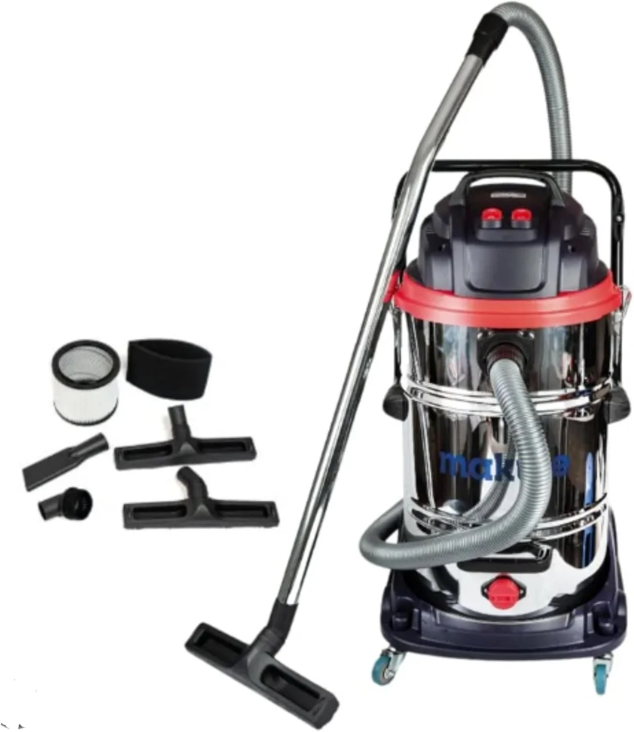 جاروبرقی 60 لیتری (VC121-60) – 2400 وات، قدرت مکش ≥19 کیلو پاسکال، جریان هوا 35 لیتر بر ثانیه، موتور مسی، مخزن استیل ضد زنگ، ایده آل برای تمیز کردن تر و خشک