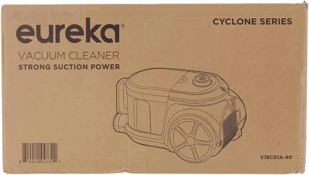 جاروبرقی سطلی بدون کیسه یورکا آپولو، جاروبرقی سیلندری سبک وزن با سیستم تک سیکلون، موتور کارآمد 800 واتی، مخزن گرد و غبار 2.2 لیتری، برای فرش و کف سخت، سبز