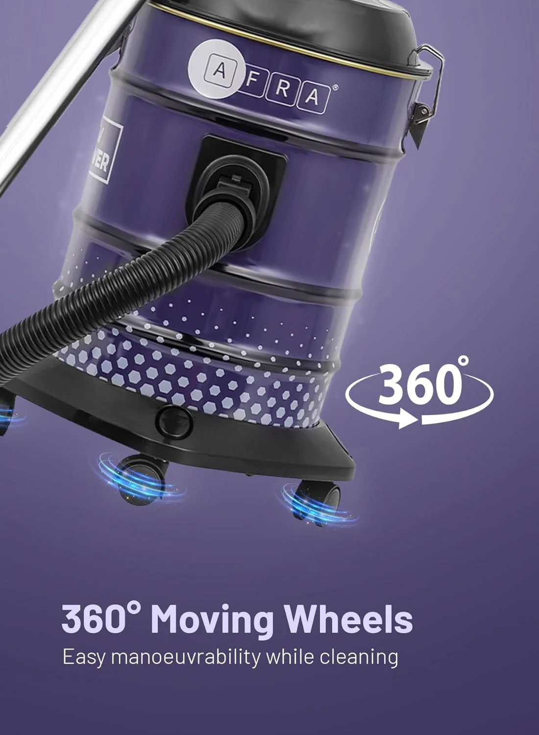 جاروبرقی AFRA مدل AF-2021DRVC، موتور 1800 وات، ظرفیت 21 لیتر، چرخ های متحرک 360 درجه، سیم برق 4 متری جاروبرقی AFRA مدل AF-2021DRVC، موتور 1800 وات، ظرفیت 21 لیتر، چرخ های متحرک 360 درجه، سیم برق 4 متری