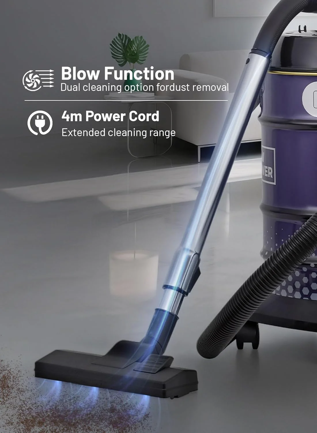 جاروبرقی AFRA مدل AF-2021DRVC، موتور 1800 وات، ظرفیت 21 لیتر، چرخ های متحرک 360 درجه، سیم برق 4 متری جاروبرقی AFRA مدل AF-2021DRVC، موتور 1800 وات، ظرفیت 21 لیتر، چرخ های متحرک 360 درجه، سیم برق 4 متری