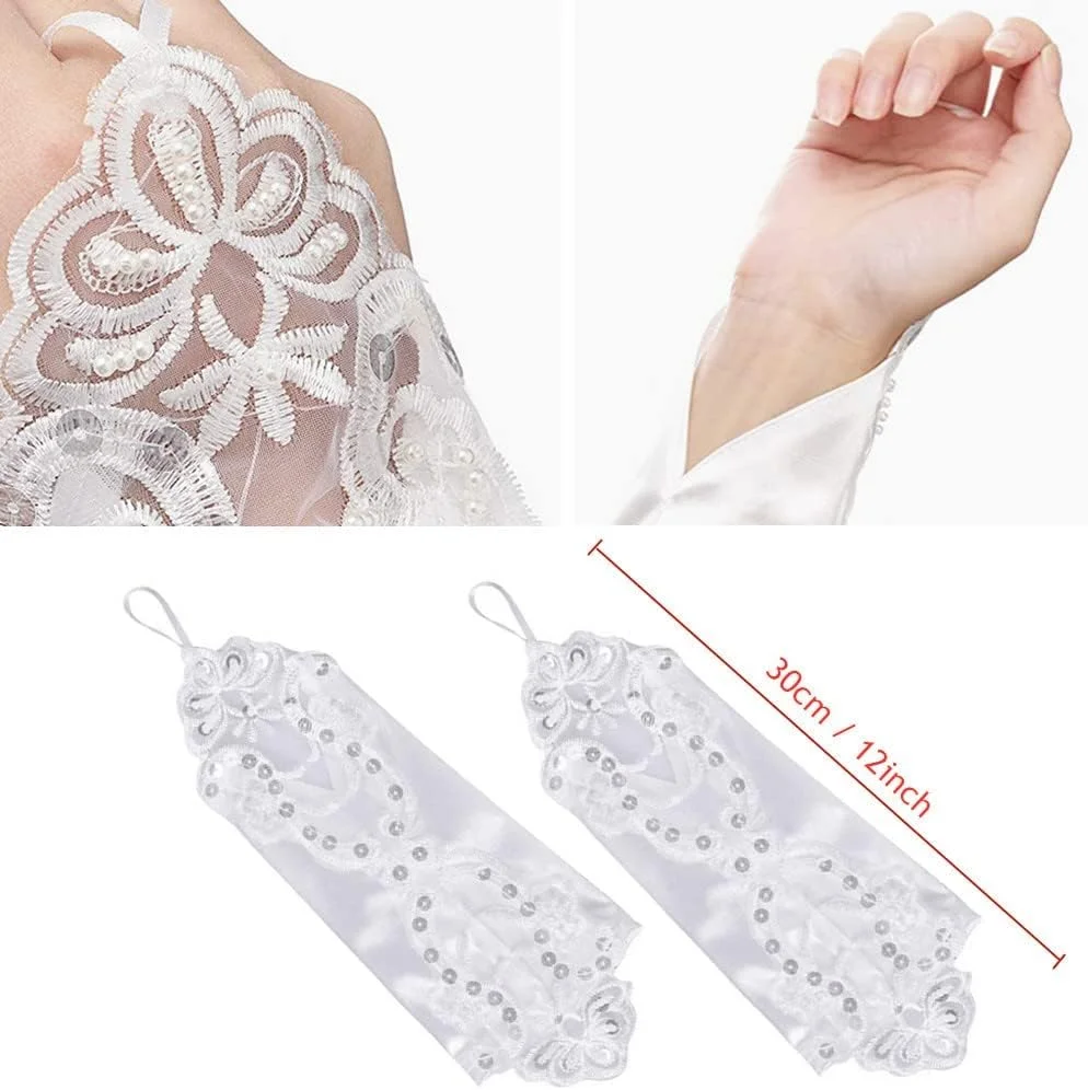Satin Gloves Formal Bridal Banquet Party Wedding Opera Black Mitten Bow Lace Elegant with Wrist Ruffle Bridal Wedding Gloves for Women White, One Size Satin Gloves Formal Bridal Banquet Party Wedding Opera Black Mitten Bow Lace Elegant with Wrist Ruffle Bridal Wedding Gloves for Women White, One Size