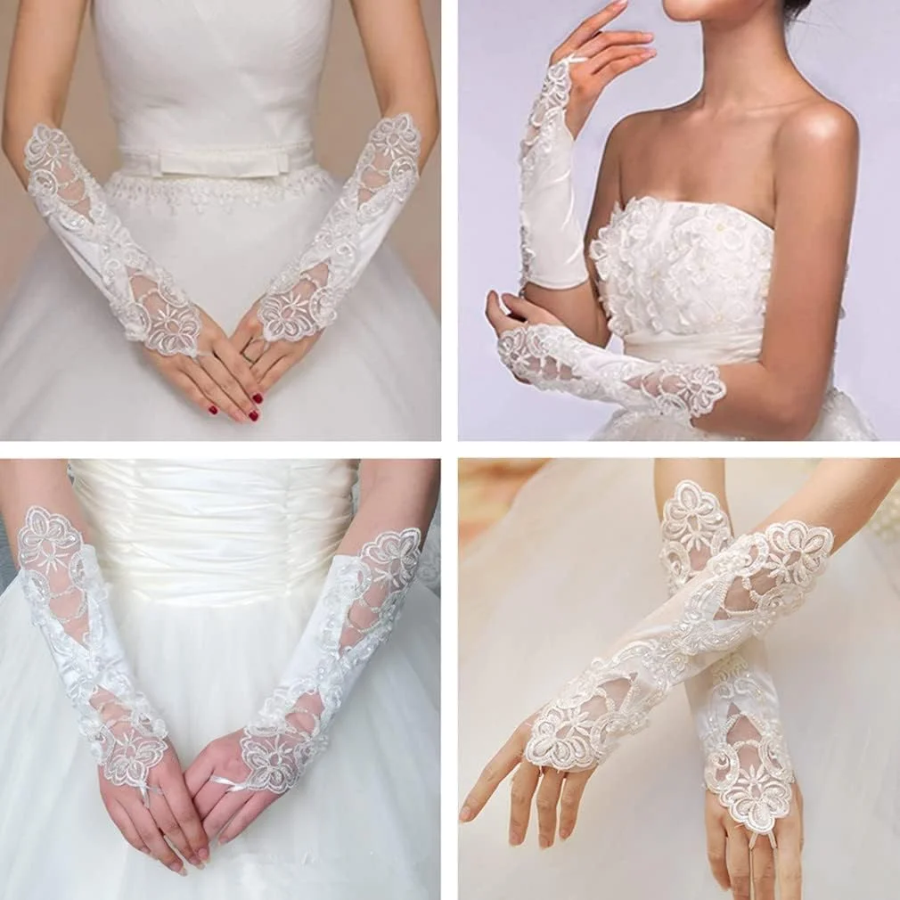 Satin Gloves Formal Bridal Banquet Party Wedding Opera Black Mitten Bow Lace Elegant with Wrist Ruffle Bridal Wedding Gloves for Women White, One Size Satin Gloves Formal Bridal Banquet Party Wedding Opera Black Mitten Bow Lace Elegant with Wrist Ruffle Bridal Wedding Gloves for Women White, One Size