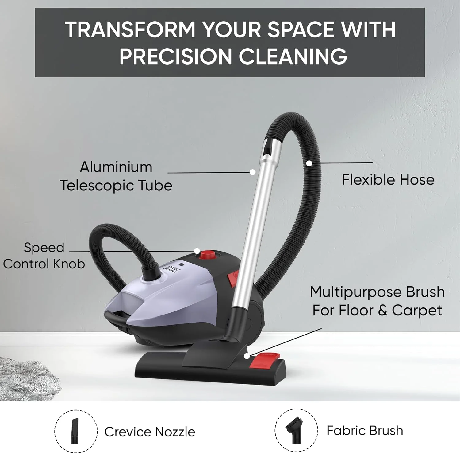 جاروبرقی نیکای 2000 وات با قدرت مکش بالا، فیلتر HEPA و برس چند منظوره - تمیز کردن آسان، لوله تلسکوپی و دسته حمل آسان، کنترل سرعت، برای استفاده در خانه و محل کار - NVC9260A1 جاروبرقی نیکای 2000 وات با قدرت مکش بالا، فیلتر HEPA و برس چند منظوره - تمیز کردن آسان، لوله تلسکوپی و دسته حمل آسان، کنترل سرعت، برای استفاده در خانه و محل کار - NVC9260A1