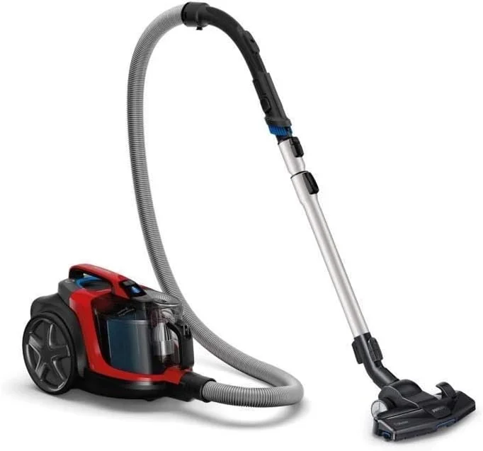 جاروبرقی بدون کیسه فیلیپس مدل FC9729/09، جاروبرقی سیلندری، لوله فلزی، جنس شلنگ: پلاستیک، چرخ ها: لاستیکی، قرمز