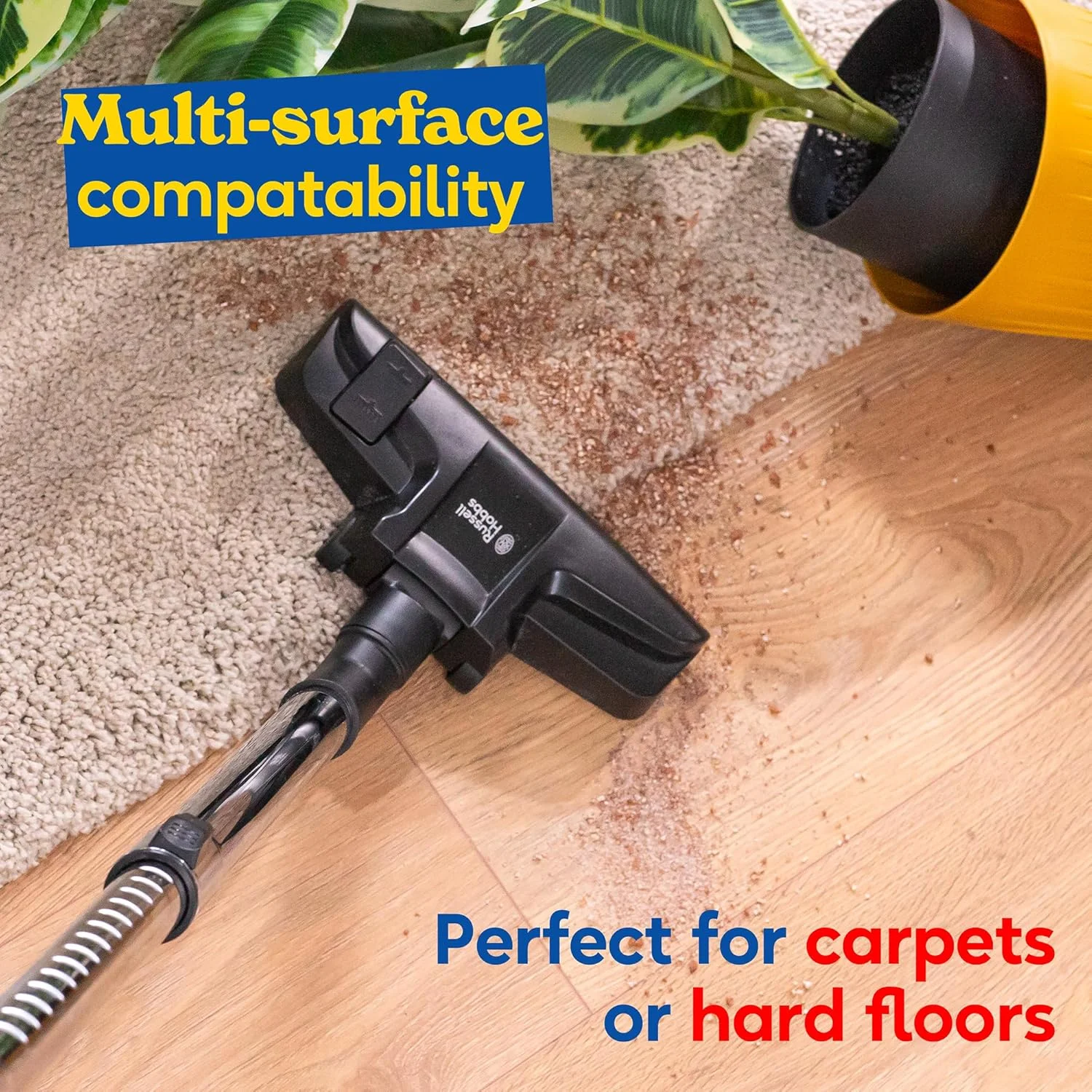 جاروبرقی سطلی راسل هابز TITAN2 PET، خاکستری و بنفش، 3 لیتری، به همراه ابزار چند منظوره 3 در 1، قفل سه گانه گرد و غبار، موتور 700 واتی با راندمان بالا، ابزار توربو مخصوص حیوانات خانگی RHCV4601