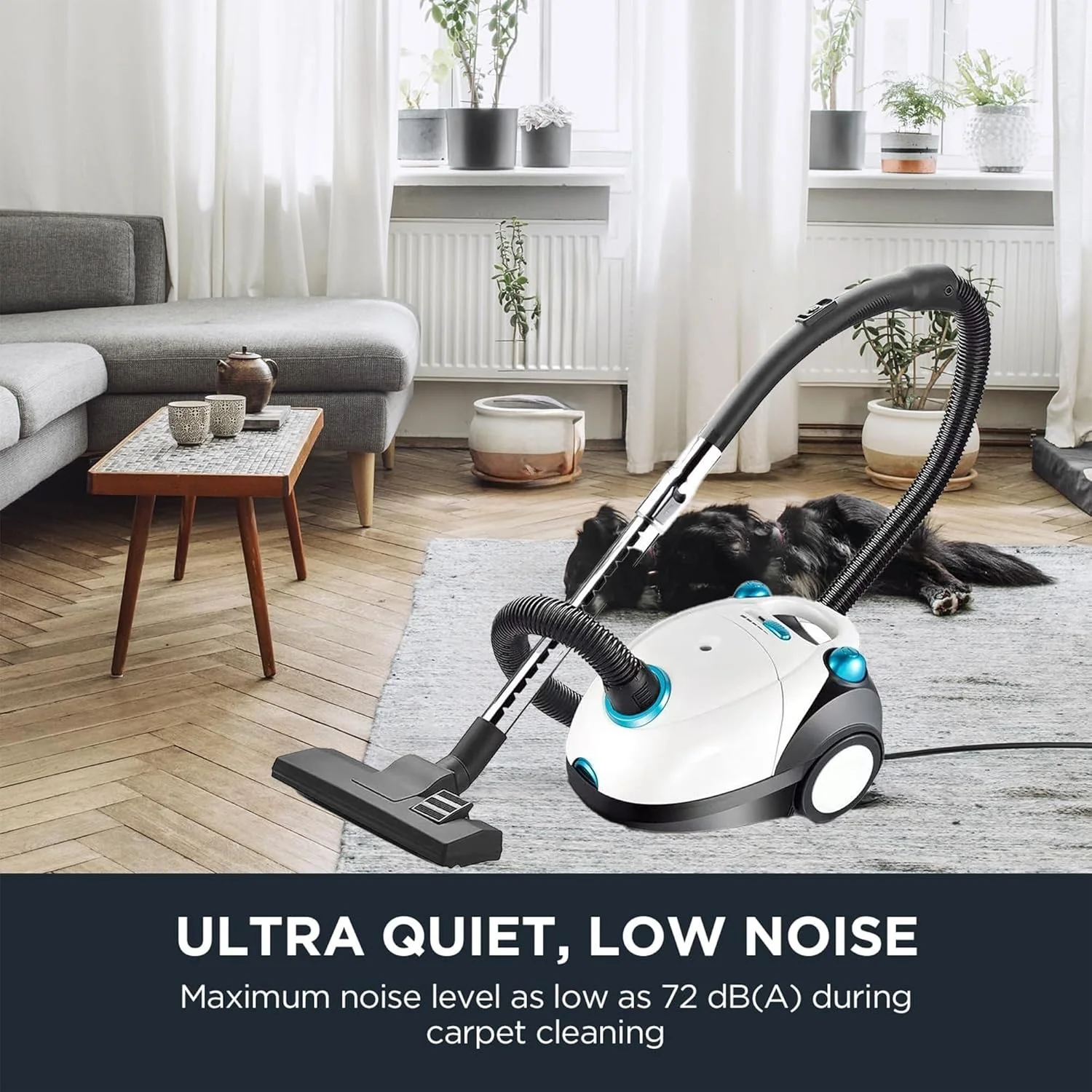 جاروبرقی سطلی VPHOME، جاروبرقی سبک وزن برای فرش و سطوح سخت، مدل SK-3379 مناسب برای حیوانات خانگی با فیلتر HEPA و کیسه های گرد و غبار