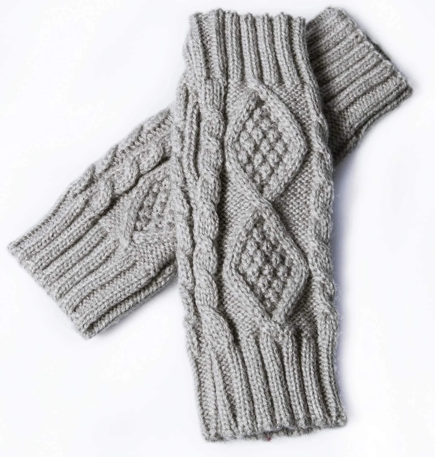 دستکش های بدون انگشت KASTWAVE طرح اسکلت، دستکش های بافتنی گرم زمستانی زنانه بدون انگشت با سوراخ انگشت شست، گرم کننده دست برای زنان