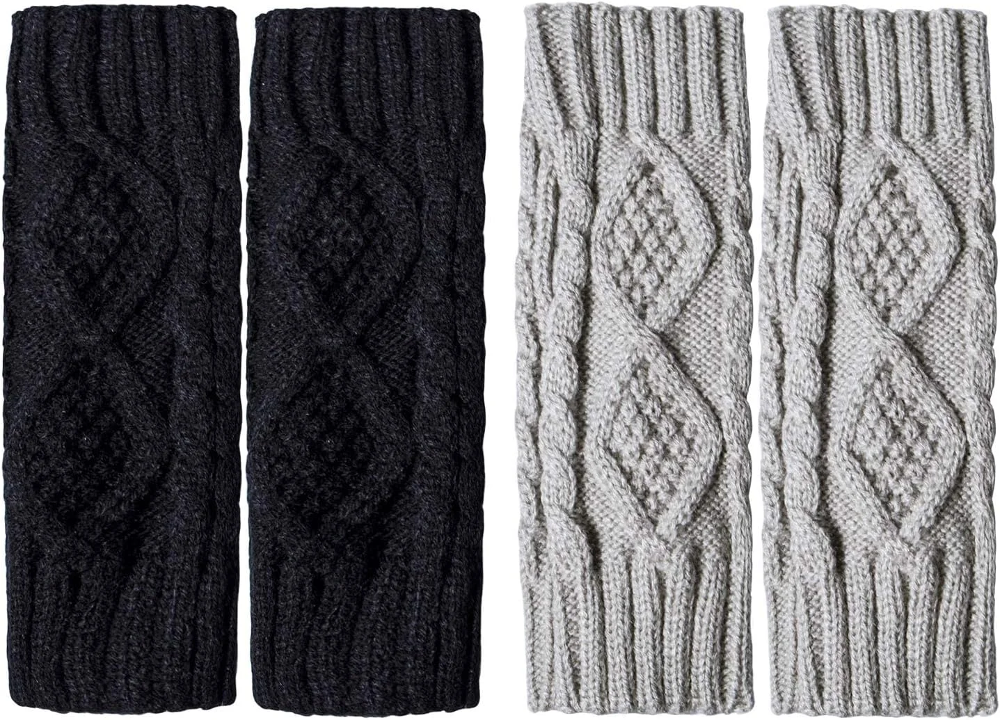 دستکش های بدون انگشت KASTWAVE طرح اسکلت، دستکش های بافتنی گرم زمستانی زنانه بدون انگشت با سوراخ انگشت شست، گرم کننده دست برای زنان