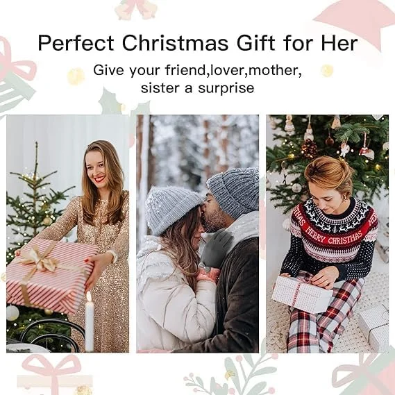 دستکش زمستانی زنانه KASTWAVE، دستکش های گرم صفحه لمسی، دستکش های ضد باد برای استفاده زمستانی دخترانه، پشم گوسفند آستر دار، دستکش های گرم ضخیم، هدیه