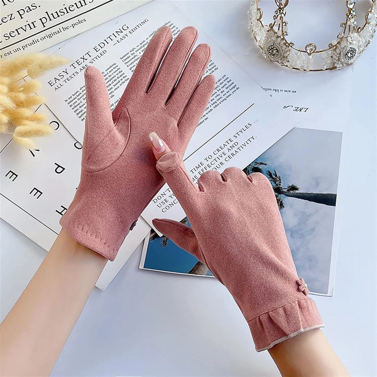 IXIETY دستکش زنانه دستکش توری زنانه مد الاستیک بهاره تابستانی ضد آفتاب دستکش رانندگی بدون انگشت کوتاه نیمه انگشتی